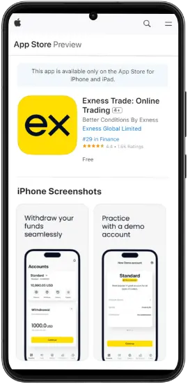 Download and Install Exness App for iPhone