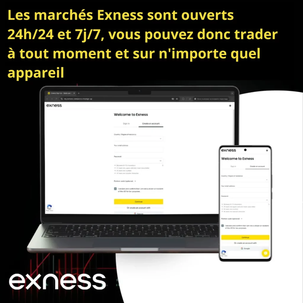 Connexion à la plateforme de trading Exness