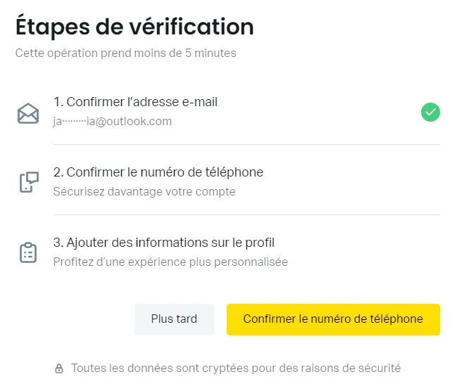 Processus de vérification du compte Exness